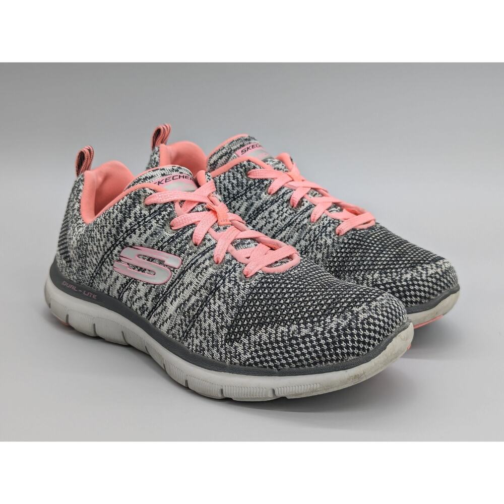 Skechers Women's Flex Appeal 2.0 12756 Gray Pink Running Shoes Sneakers Size 6